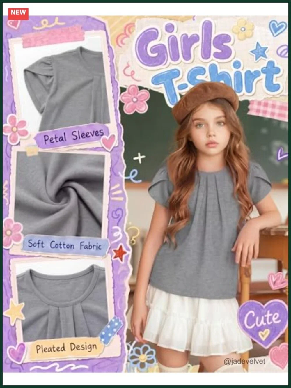 3 Pack Girls Ruffle Sleeve Pleated Crewneck Blouses Summer Casual Tops